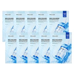 Wellage Real Hyaluronic Blue Ampoule Mask 27mlx10sheets