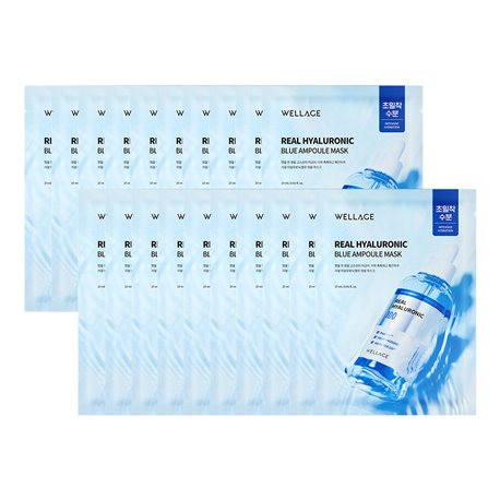 Wellage Real Hyaluronic Blue Ampoule Mask 27mlx20sheets