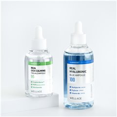 Wellage Real Hyaluronic Blue 100 Ampoule (100ml) + Real Cica Calming 95 Trouble Ampoule (50ml) 2-piece set