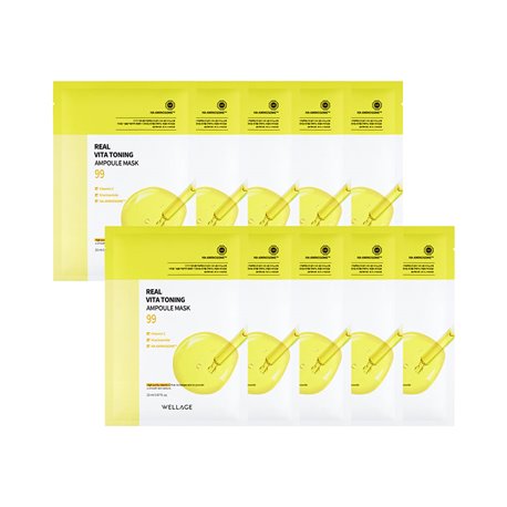 Wellage Real Vita Toning Ampoule Mask 10 sheets