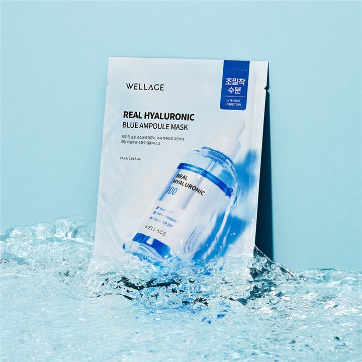 Wellage Real Hyaluronic Blue Ampoule Mask 1 Sheet