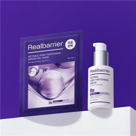 Real Barrier Retinol Pore Tightening Serum 30ml Retinol Pore Tightening Serum Gel Mask 5 Sheets 2-piece set