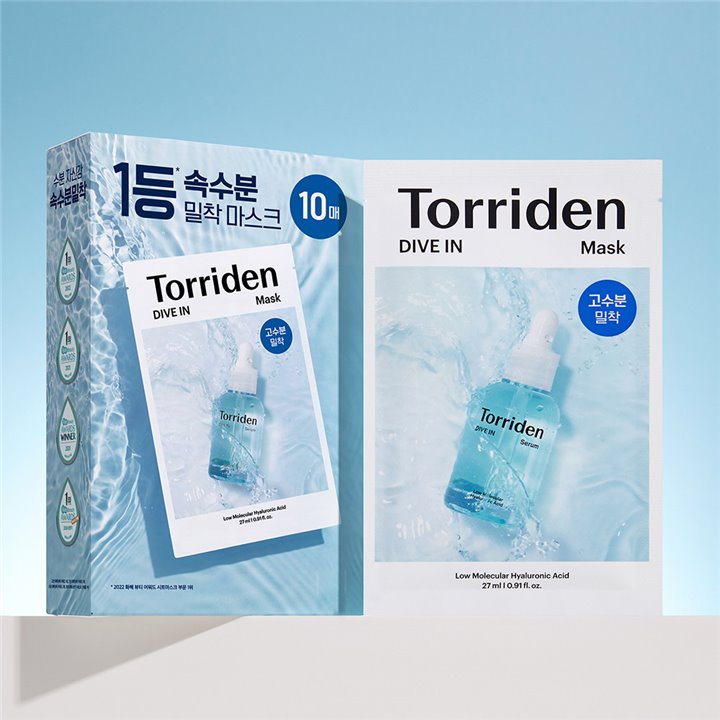 Torriden Dive-in Low Molecular Hyaluronic Acid Mask Pack 10 sheets