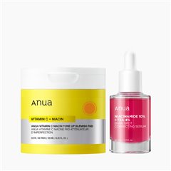 Anua Vitamin C Niacin Tone-up Spot Pad 60 Sheets TXA 4 Dark Spot Correcting Serum 30ml 2-piece set